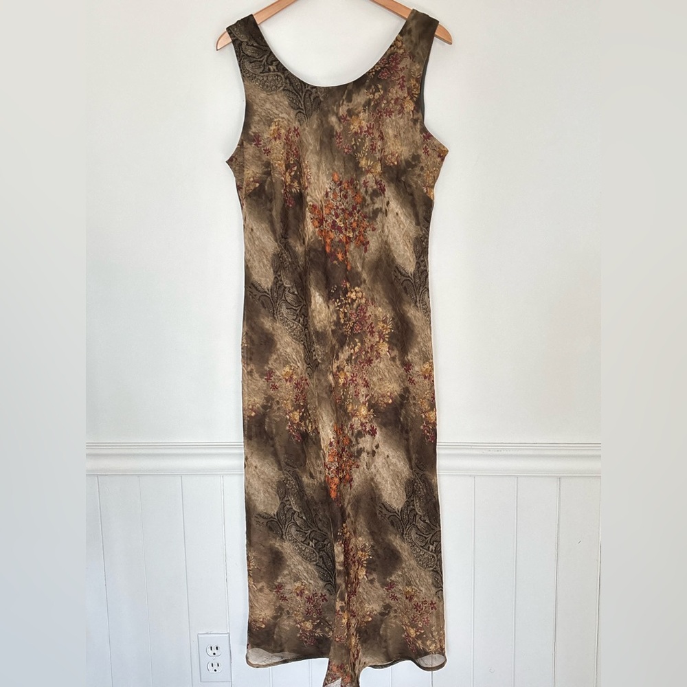 Vintage Y2K Floral Paisley Green Dress Size 16 Whimsycal Fairy Romantic * D49 - Picture 3 of 14